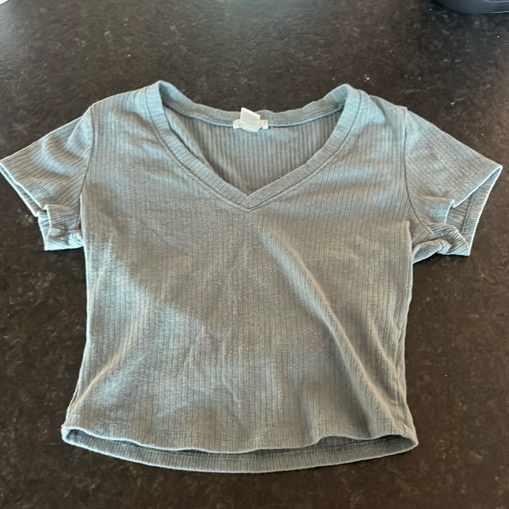 Blue-ish green crop top